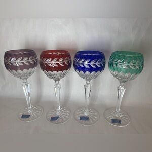 Crystal Legends GODINGER Set Of 4 Cut To Clear 24% Lead Crystal With Base Tags!